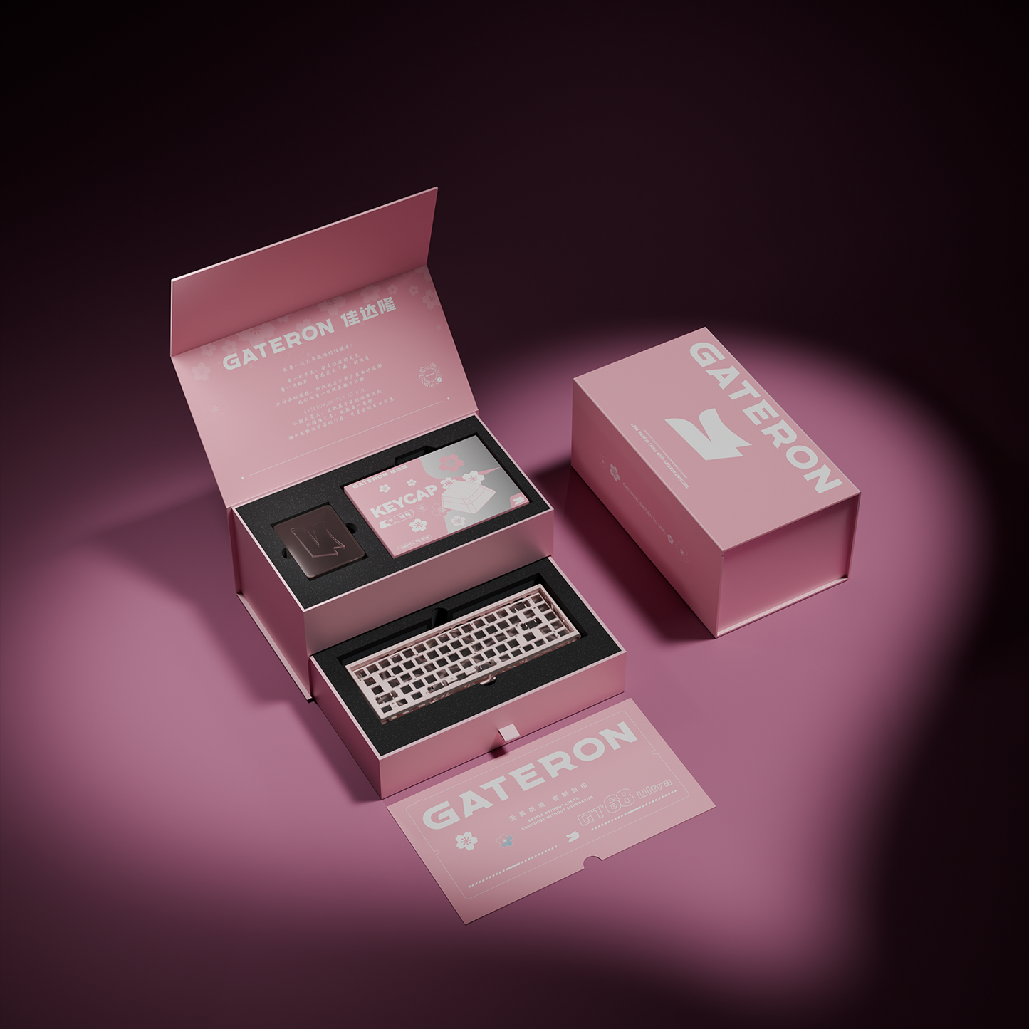 GATERON FORT68 Sakura HE Magnetic Keyboard – Limited Edition Collaboration Set with GT68 Ultra PCB